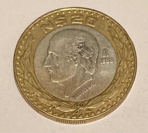 Moneda 20 Nuevos Pesos Hidalgo 1993