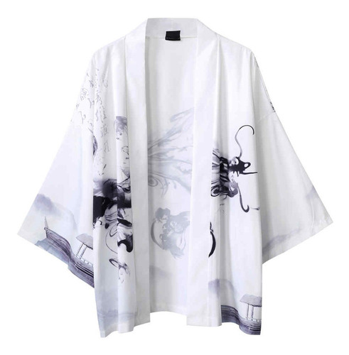 Camisa Hombre Verano Japonés Manga Cinco Puntos Kimono S A 2 