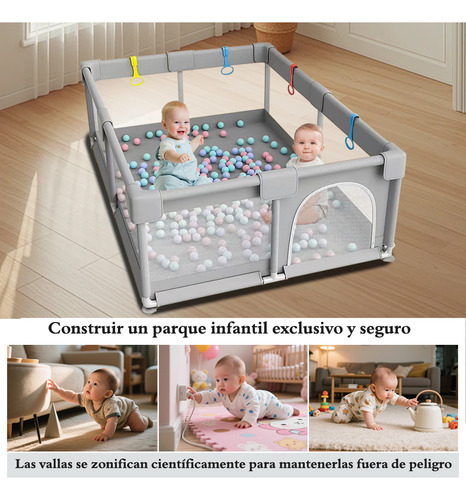 Babeefly Corralito Para Bebe Corral 1.8m X 1.5m De Juegos Bebés Niños Corrales Para Bebés Corralitos Plegable De Juegos Bebés Y Niños Corralito Corral De Seguridad Gimnasio Para Interior Exterior