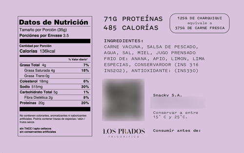Charquiqui Vuelve! 125g A Granel Pastura Sal Marina Peceto