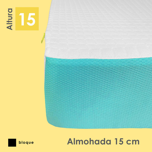Almohada Bloque King Size Extra Grande 15 Cm Color Amarillo