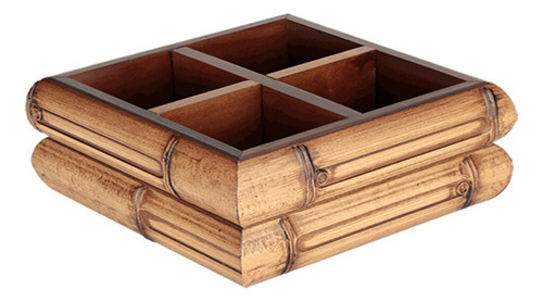 Porta Talher Lhermitage Bamboo Marrom 18 X 18 X 9 Cm