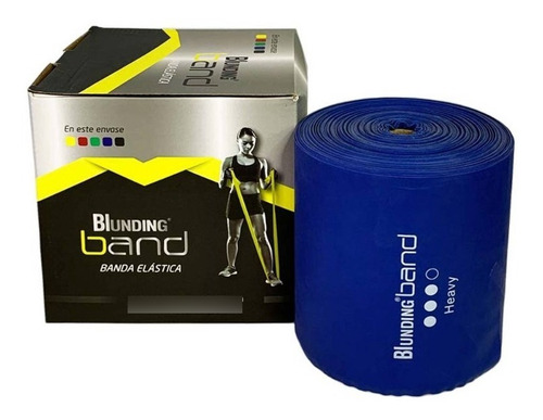 Imagen 1 de 6 de Banda Elástica Ejercicios Rollo De 45 Mts Azul Blunding