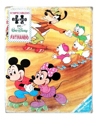 Rompecabezas De Walt Disney Patinando (25 Piezas) De Los 80s