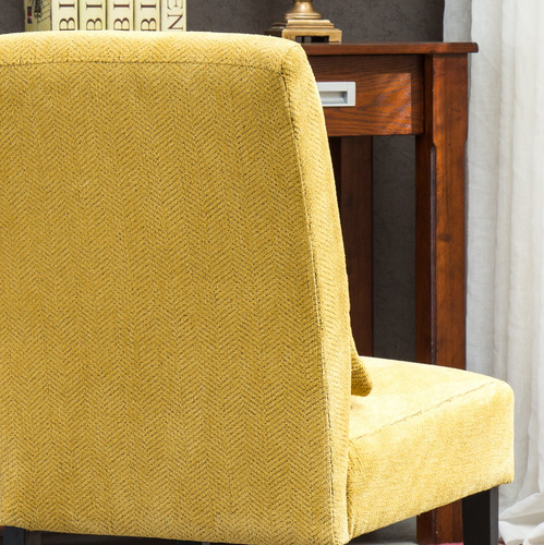 Silla Sin Brazos Chenilla Color Chocolate Con Almohada Amari