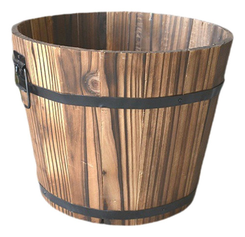 Maceta De Barril Para , Adorno De Maceta De Madera Para