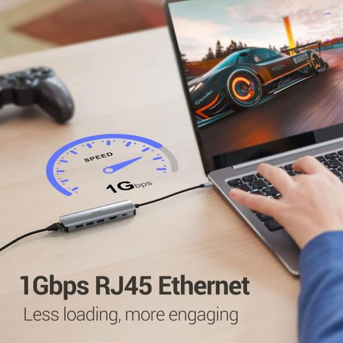 Jeswo Adaptador Multiport Usb C Con Rj45 4k Y Pd