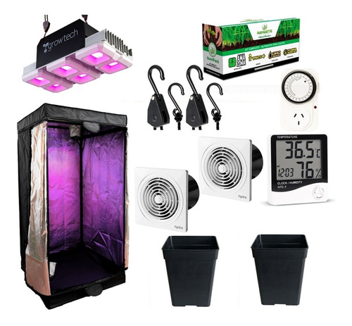 Kit Carpa Indoor Completo 80x80 + Led Growtech 300w