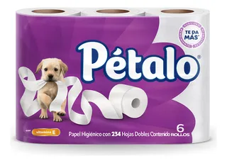 Pétalo ultra jumbo papel higiénico rollos 6 con 234 hojas dobles