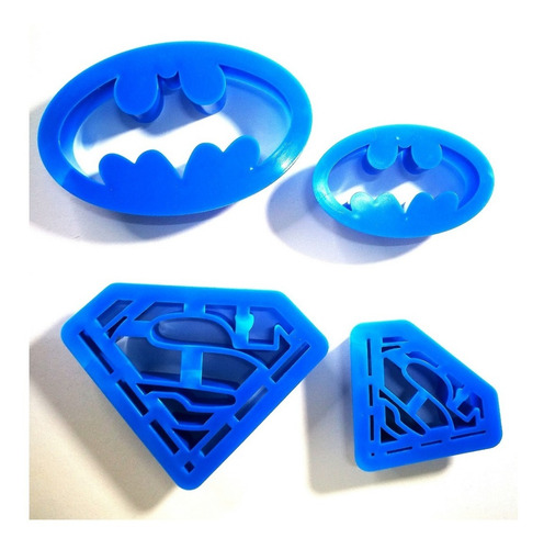 Imagen 2 de 6 de Molde Cortante X4 Superhéroes Superman Batman Belgrano