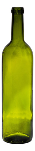 Botella Vino Bordalesa 750 Vidrio Verde Oliva Sin Tapa X 15