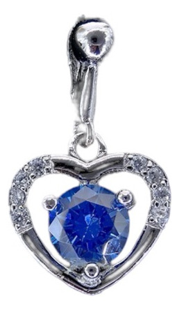 Nuevo Dije De Plata 925 Corazon C/ Cubic Azul Chico X Local