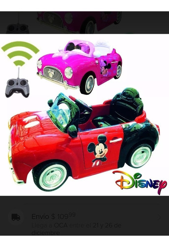 Auto A Bateria Mickey-minnie 12 Volt Radio Control