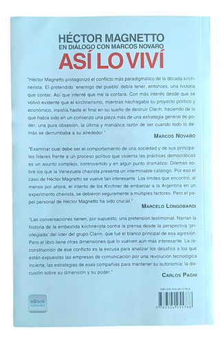 Así Lo Viví: El Poder, Medios Y Política Argentina