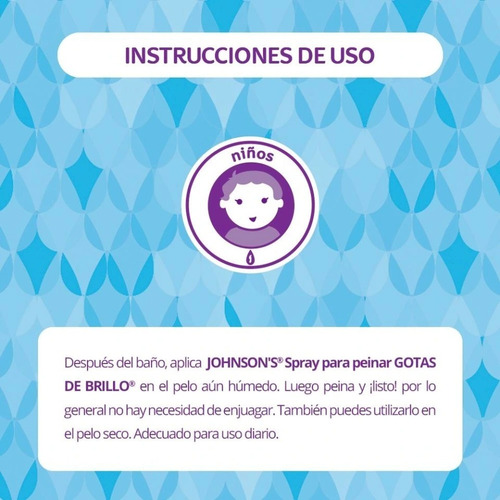 Desenredante Para Cabello Johnsons Gotas De Brillo 200 Ml