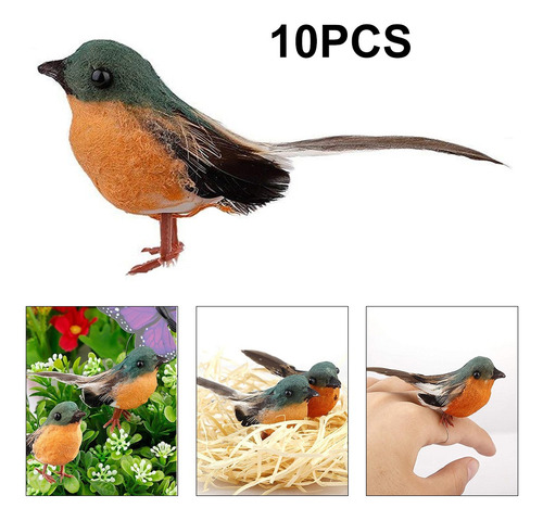 Imagen 7 de 10 de 10 Piezas De Pájaros Cardenales Realistas Navideños Con