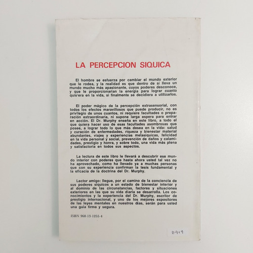 La Percepción Siquica: La Magia Del Poder.. - Dr Murphy (d) (Usado)