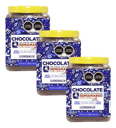 3 U. Chocolate Semiamargo Mayordomo Bote Tablillas 1.150kg