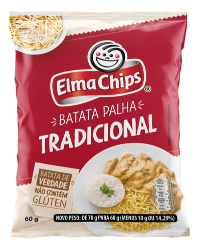 Batata Palha Tradicional Elma Chips sem glúten 60 g