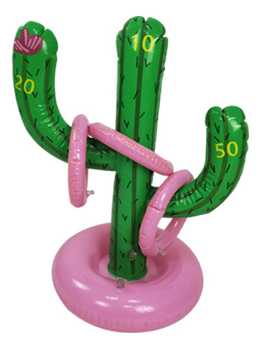 Juego De Lanzar Anillos De Cactus Inflables Antifugas De Pvc