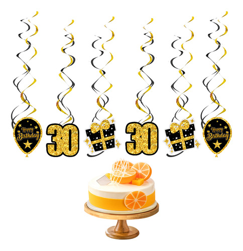 Espirales Decorativas Para 30 Cumpleaños, 30 Cumpleaños Para