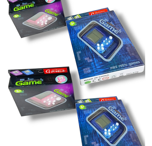 3 Mini Game Com Chaveiro Jogo Classico Retro Azul P/ Brinde