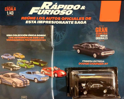 Colección Rápido Y Furioso 1 Y 2 Dodge Charger Y Nissan 1/43 Negro Y Gris