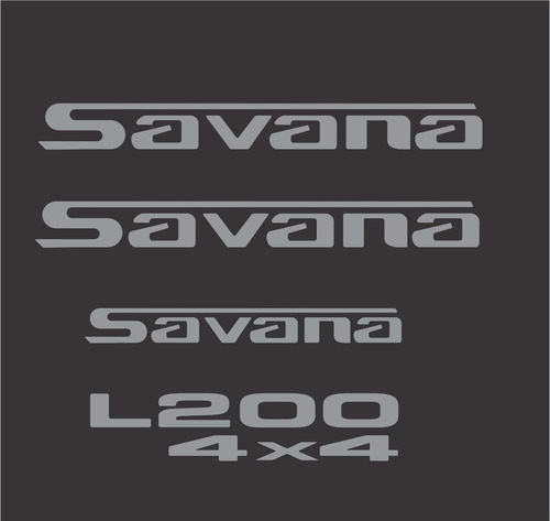 Kit Emblema Adesivo Mitsubishi L200 Savana 4x4 Pj020