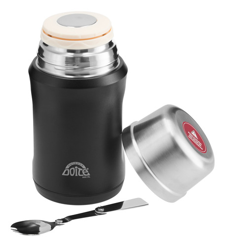 Termo De Comida Negro 600ml Doite