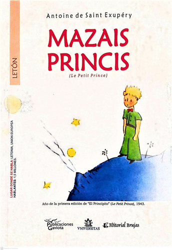 Mazais Princis El Principito En Leton Saint Exupery   C2