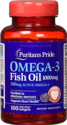 Omega 3 Fish Oil 1000mg 100 Softgels - Puritans Pride