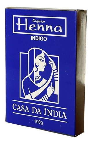Henna Indiana 100% Indigo Casa Da India 100g Para Cabelo