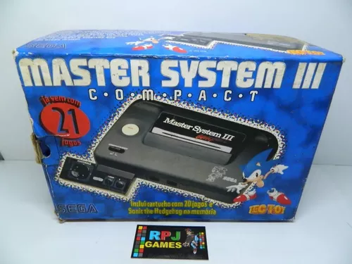 Master System 3 Compact Console Pronto P Jogar Sonic Memoria