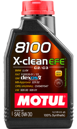 Óleo Motor Motul 8100 X-clean Efe 5w30 Sintético Sn