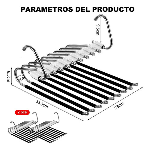 2pcs Acero Inoxidable Multifuncional Perchas Plegables
