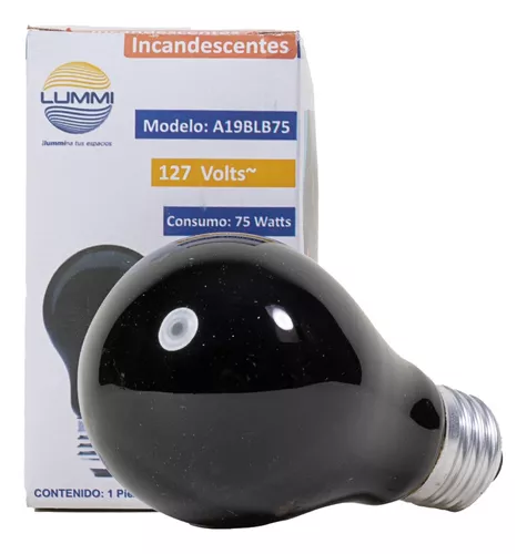 Foco Incandescente 75W de luz negra UV (A19BLB75) – Lummi