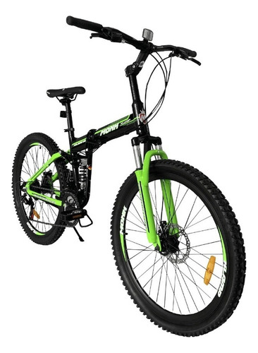 Bicicleta Klamp Monk Plegable De Doble Suspension Color Verde/Negro