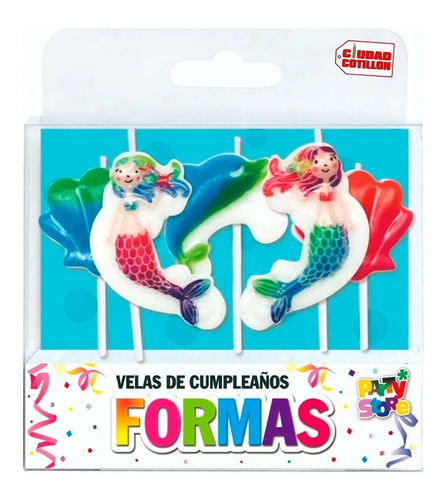 Velas Formas Set Sirenitas X 5 Piezas Cumpleaños - Ciudad Co