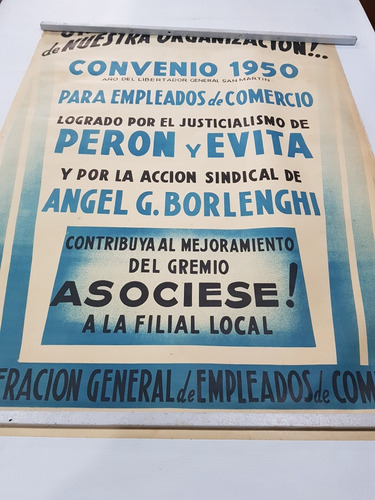 Peronismo Antiguo Afiche Perón Evita 1950 Sindicat Mag 59843