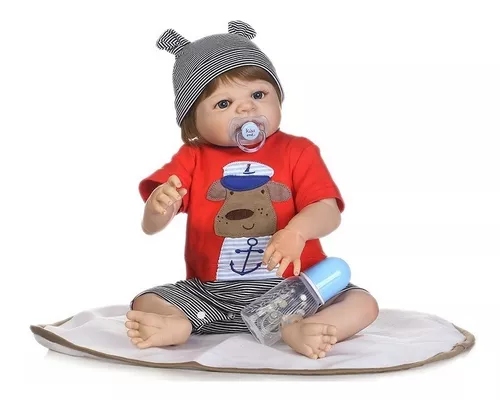 Bebe Reborn Menino 100% Silicone 57 Cm - 10x Sem Juros- Igor