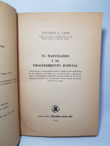 Antiguo Libro El Martillero Procedim Judicial Lapa Mag 57011