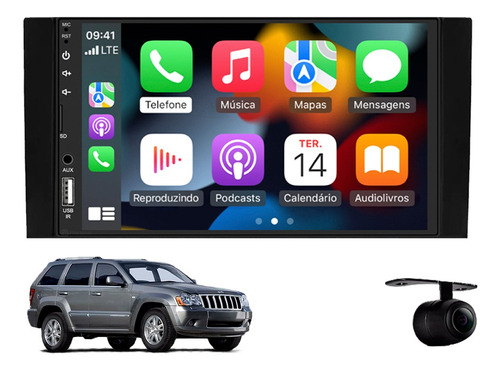 Central Multimidia Android Auto Jeep Grand Cherokee 2008