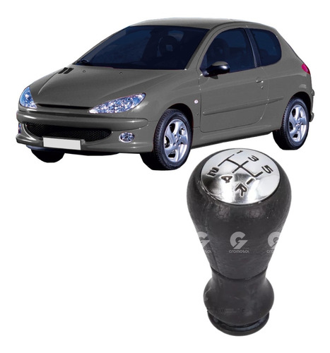 Pomo Bocha Palanca Cambios Peugeot 206 Gris