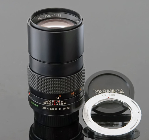Yashica Ml 135\2.8 Com Adaptador Canon Eos Ef (ler Tudo)