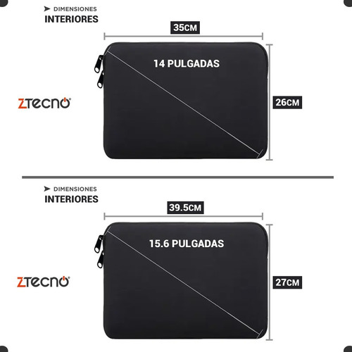 Imagen 4 de 7 de Funda Estuche Porta Notebook 14 15 15.6 Pulgadas Neoprene