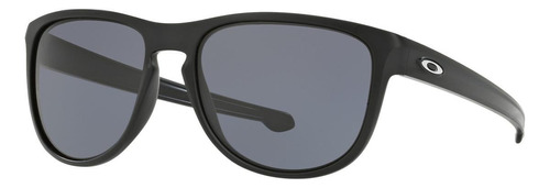 Óculos de sol Oakley Sliver Round Standard armação de o matter cor matte black, lente grey de plutonite clássica, haste matte black de o matter - OO9342L