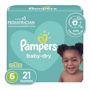 Pañales Pampers Extra Protection, Tamaño 6, 21 Unidades