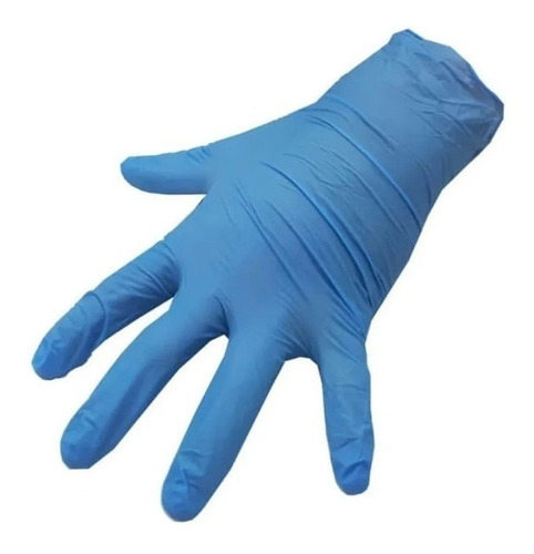 Imagem 2 de 5 de Luvas descartáveis antiderrapantes Volk do Brasil Sensi soft cor azul tamanho GG de nitrilo x 100 unidades
