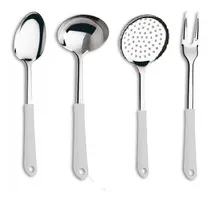 Comprar Jogo Talher Utensílios Inox Garfo Colher Concha Escumadeira 