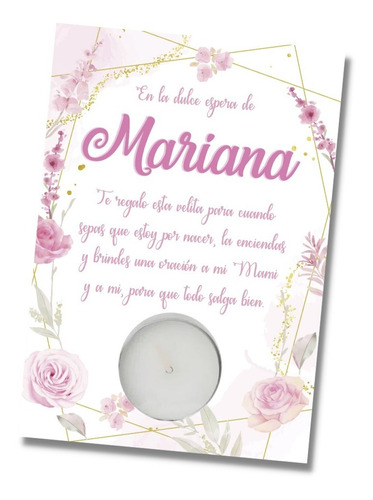 30 Velitas Con Oración Para Baby Shower Recuerdos